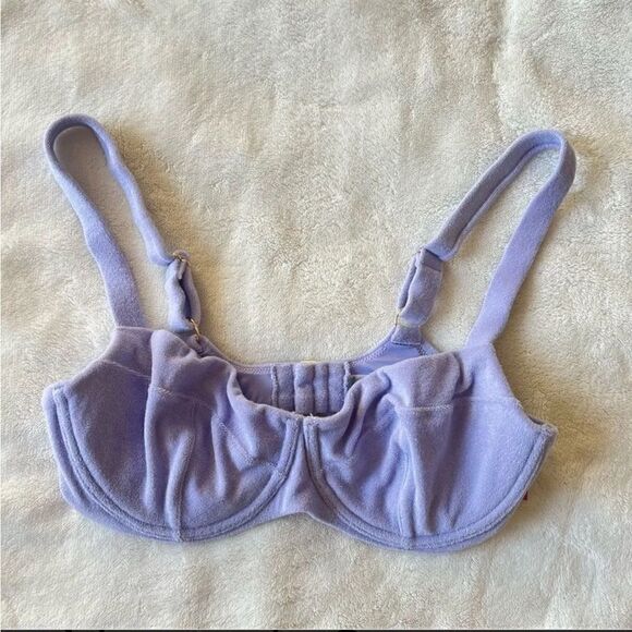 NWT Victoria's Secret Lilac Terry Cloth Underwire Bikini Top Size 38D - Picture 5 of 7